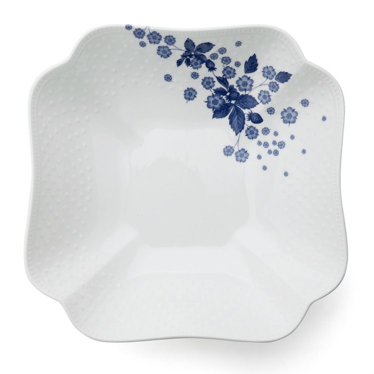 ウェッジウッド（WEDGWOOD） ストロベリーブルームインディゴ スクエアルボウル ホワイト