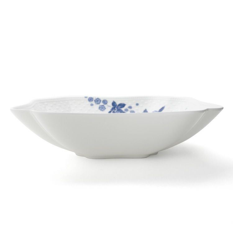 ウェッジウッド（WEDGWOOD） ストロベリーブルームインディゴ スクエアルボウル ホワイト