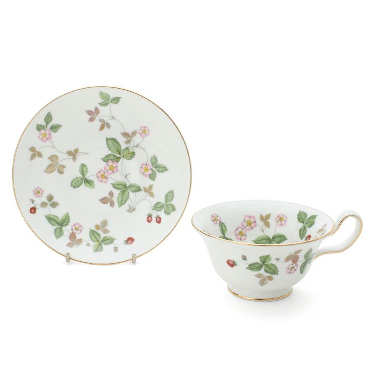ウェッジウッド（WEDGWOOD） ワイルドストロベリー/Wild Strawberry ティーカップ&ソーサー ピオニー