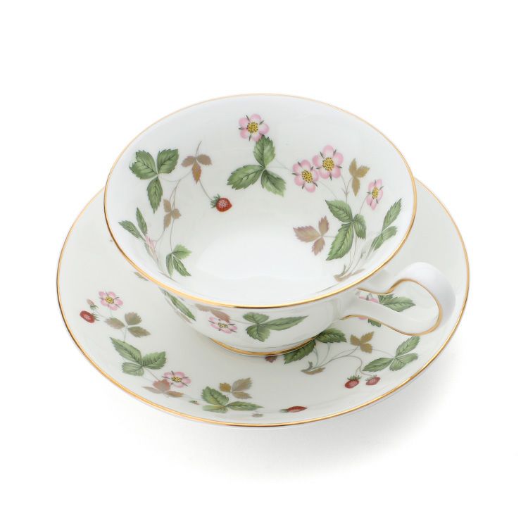 ウェッジウッド（WEDGWOOD） ワイルドストロベリー/Wild Strawberry ティーカップ&ソーサー ピオニー