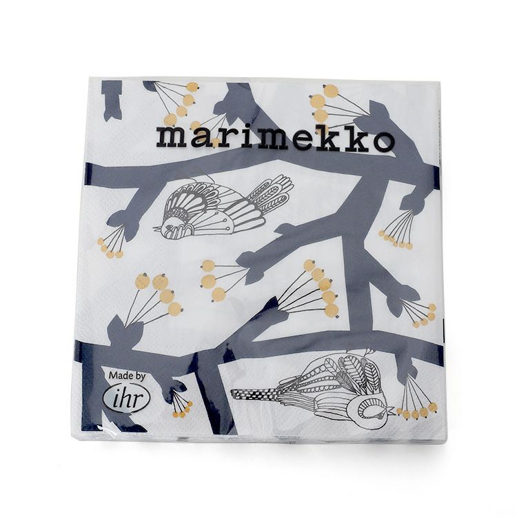 マリメッコ（marimekko） パッカネン/PAKKANEN ペーパーナプキン ホワイト/ダークブルー