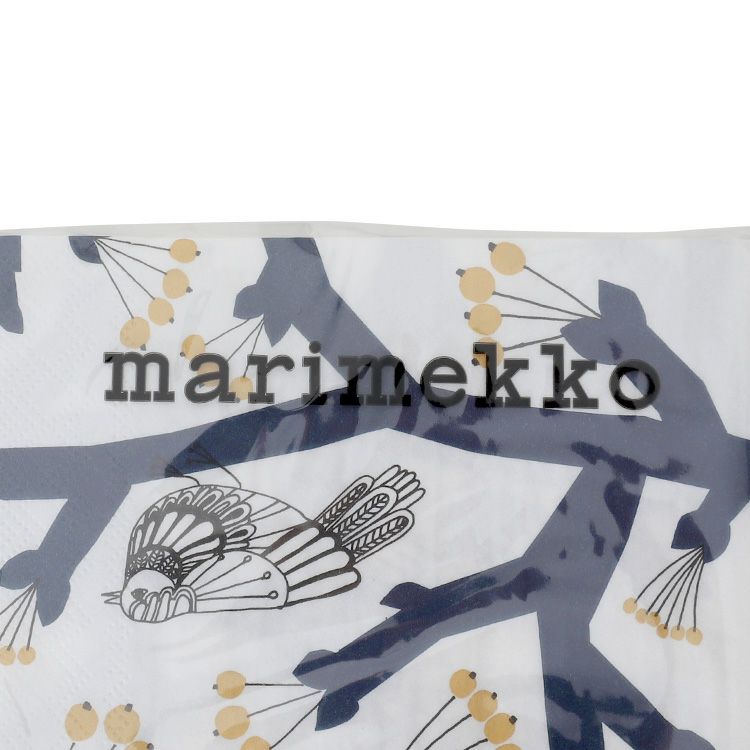 マリメッコ（marimekko） パッカネン/PAKKANEN ペーパーナプキン ホワイト/ダークブルー
