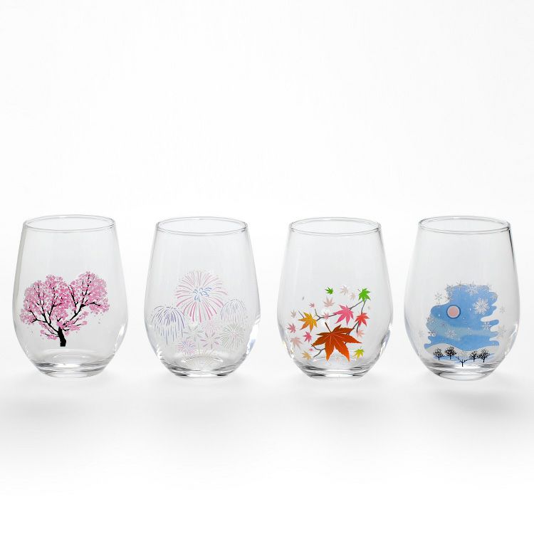 丸モ高木陶器 冷感 フリーグラス 4点セット クリア