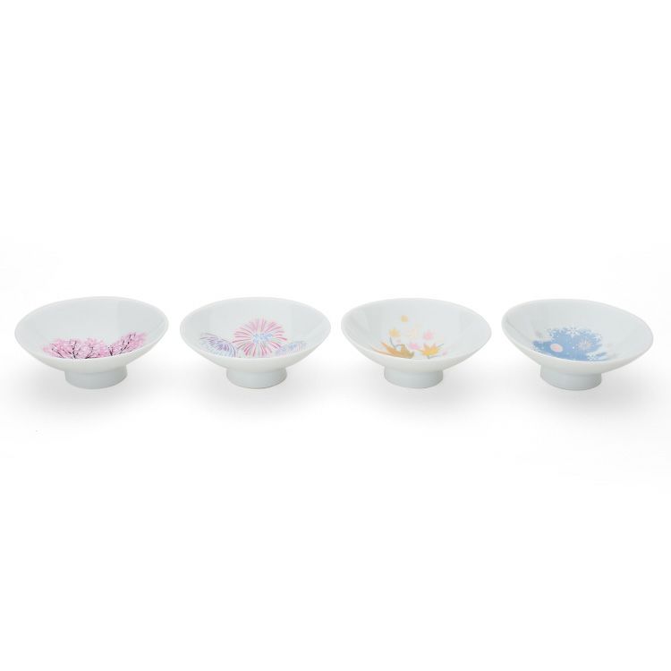 丸モ高木陶器 冷感 平盃 4点セット ホワイト