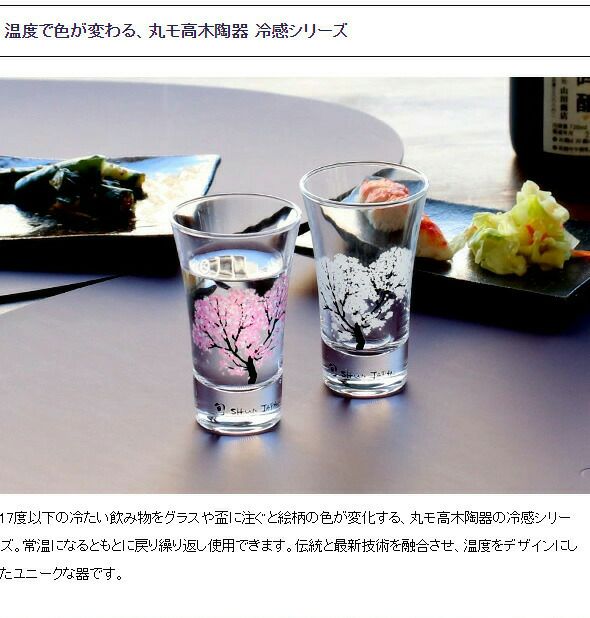 丸モ高木陶器 冷感 桜舞富士山 宝永グラス