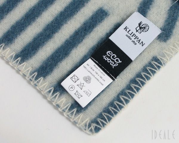 クリッパン（KLIPPAN） ラップランド/Lappland ウールシングルブランケット グレー/ライトグレー/ブルーブルー