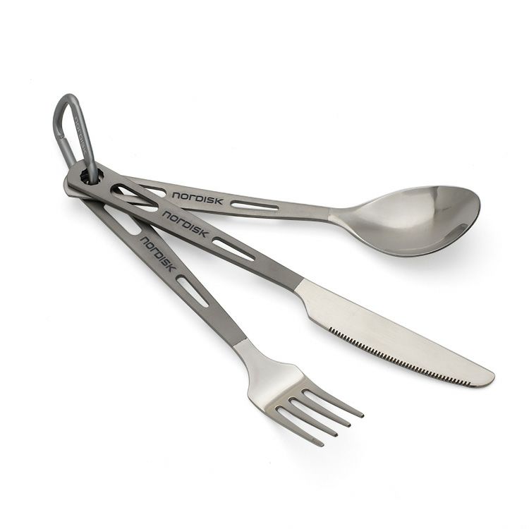 ノルディスク（Nordisk） チタニウム カトラリー 3点セット/Titanium Cutlery (3 Pieces)