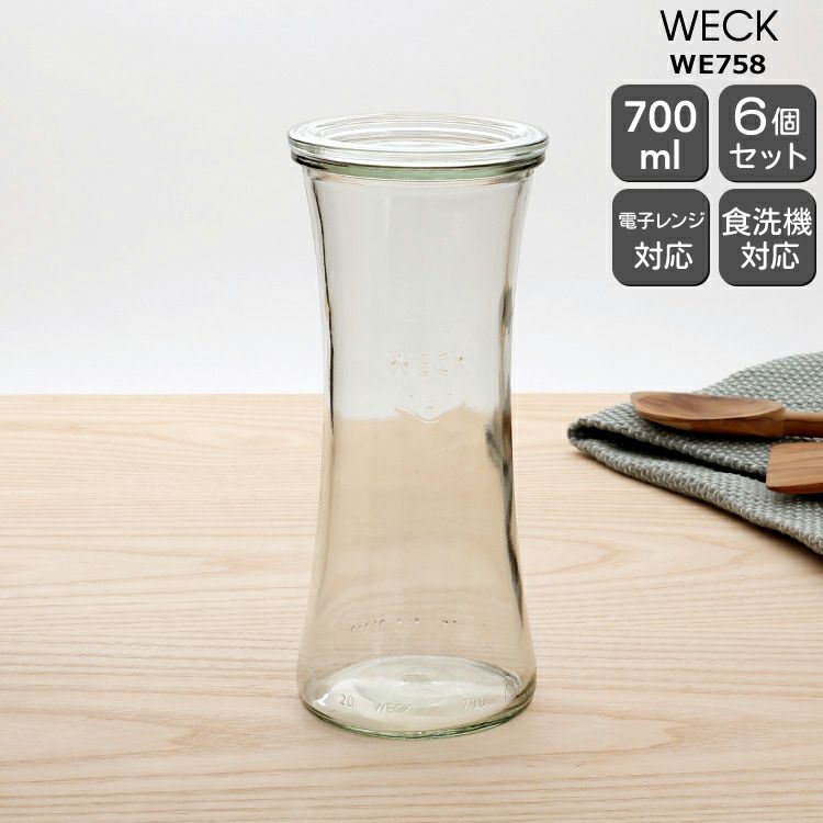 ウェック（WECK） デリカテッセン/Delikatessen ガラスキャニスター 700ml 直径Mサイズ 6個セット