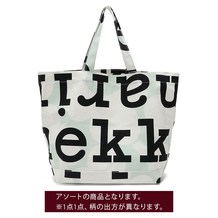 マリメッコ（marimekko） ウニッコ/UNIKKO トートバッグ KIOSKI ライトグリーン/オフホワイト/ブラック