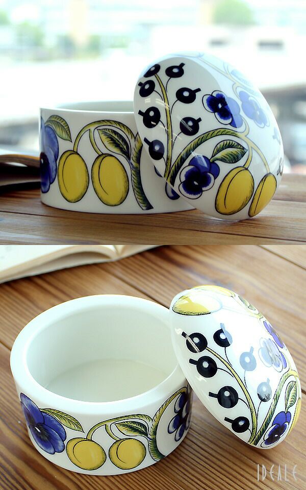 アラビア（ARABIA） パラティッシ/Paratiisi 黄 シュガーボックス 蓋付 0.43L