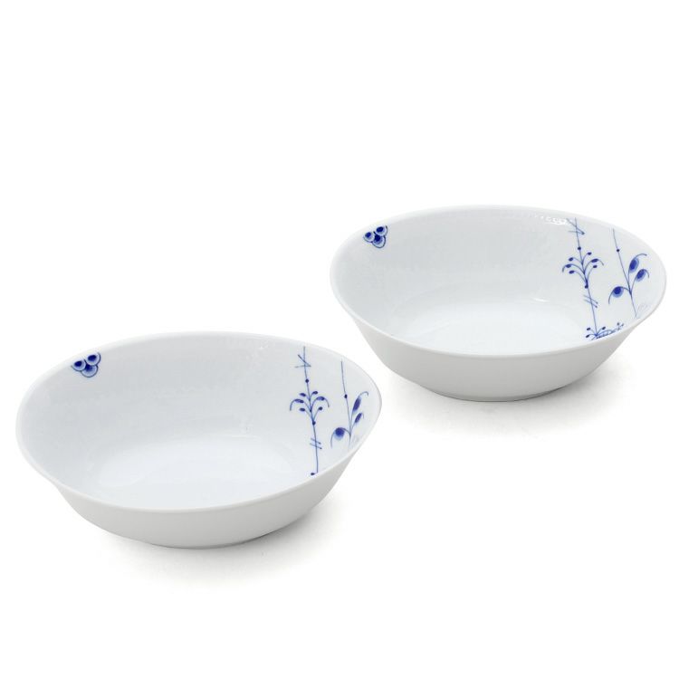 ロイヤルコペンハーゲン（Royal Copenhagen） ブルーパルメッテ/Blue Palmette オーバルボウル ペア 15cm