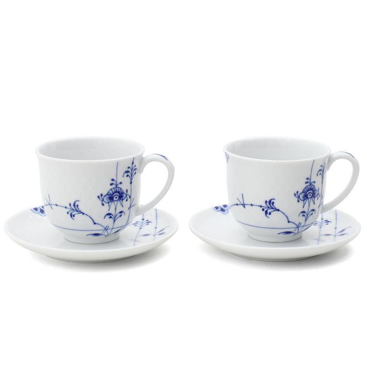 ロイヤルコペンハーゲン（Royal Copenhagen） ブルーパルメッテ/Blue Palmette カップ＆プレート ペア 160ml