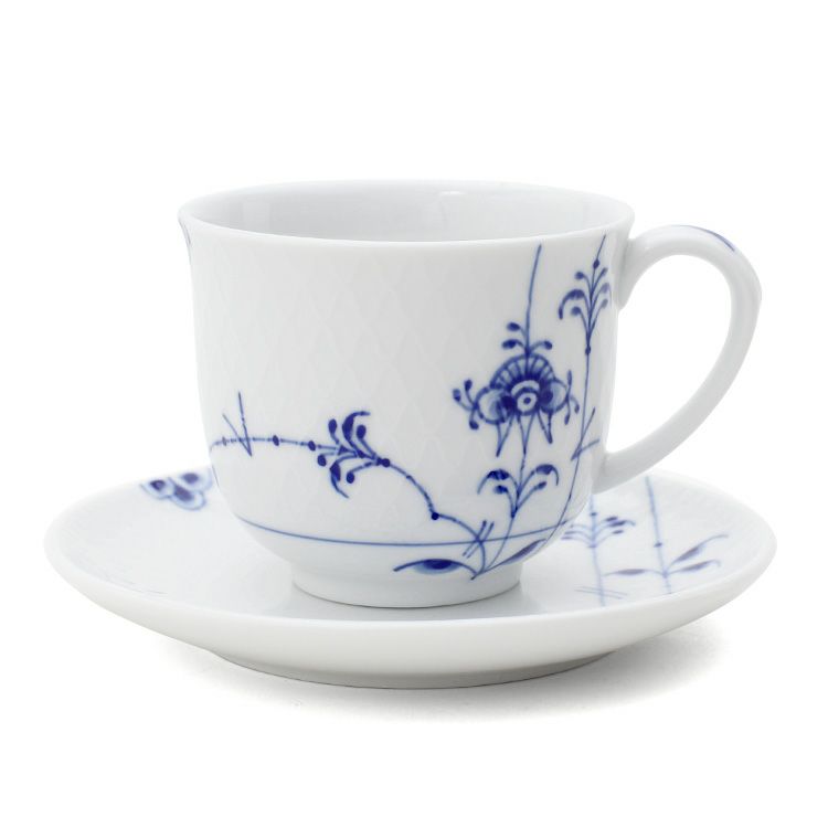 ロイヤルコペンハーゲン（Royal Copenhagen） ブルーパルメッテ/Blue Palmette カップ＆プレート ペア 160ml