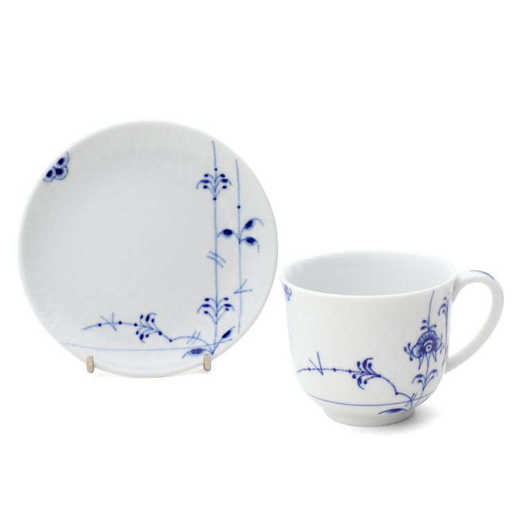 ロイヤルコペンハーゲン（Royal Copenhagen） ブルーパルメッテ/Blue Palmette カップ＆プレート ペア 160ml