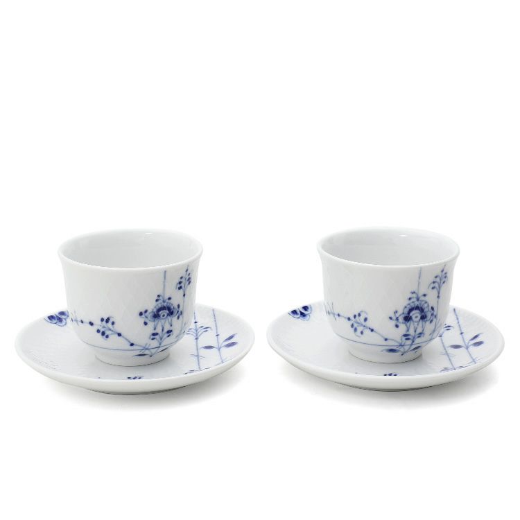 ロイヤルコペンハーゲン（Royal Copenhagen） ブルーパルメッテ/Blue Palmette ペアティーセット 125ml
