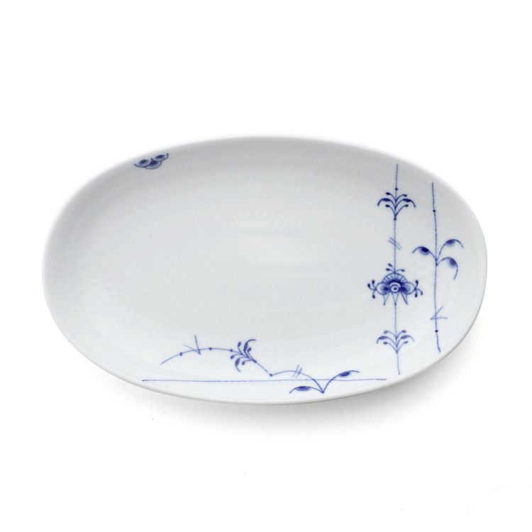 ロイヤルコペンハーゲン（Royal Copenhagen） ブルーパルメッテ/Blue Palmette オーバルディッシュ S 23cm