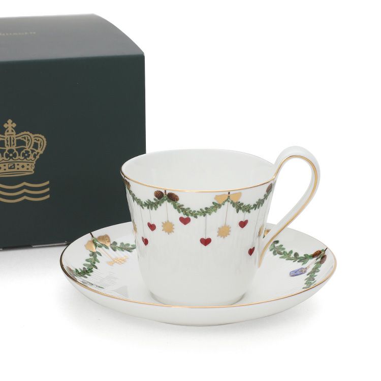 ロイヤルコペンハーゲン（Royal Copenhagen） スターフルーテッド クリスマス/Star Fluted Christmas ハイハンドルカップ&ソーサー