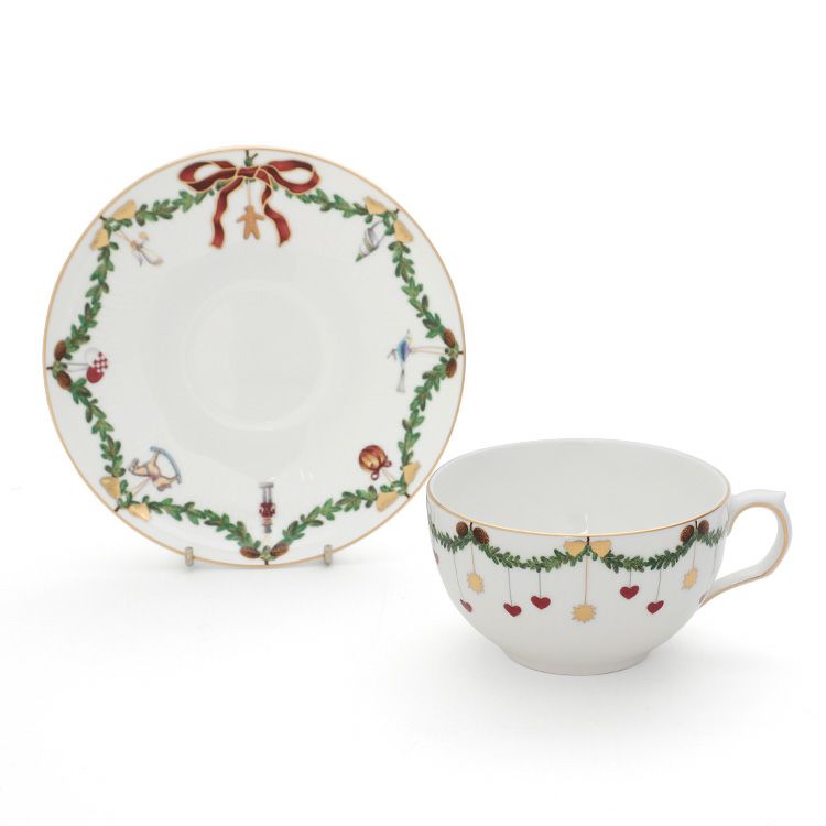 ロイヤルコペンハーゲン（Royal Copenhagen） スターフルーテッド クリスマス/Star Fluted Christmas ティーカップ&ソーサー