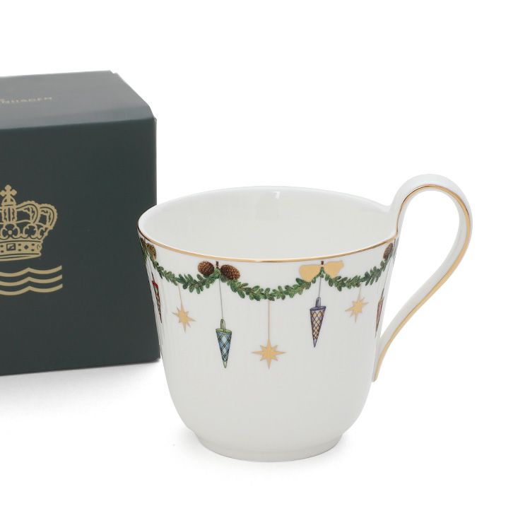 ロイヤルコペンハーゲン（Royal Copenhagen） スターフルーテッド クリスマス/Star Fluted Christmas ハイハンドルマグカップ