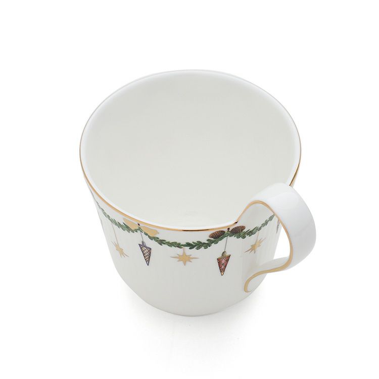ロイヤルコペンハーゲン（Royal Copenhagen） スターフルーテッド クリスマス/Star Fluted Christmas ハイハンドルマグカップ