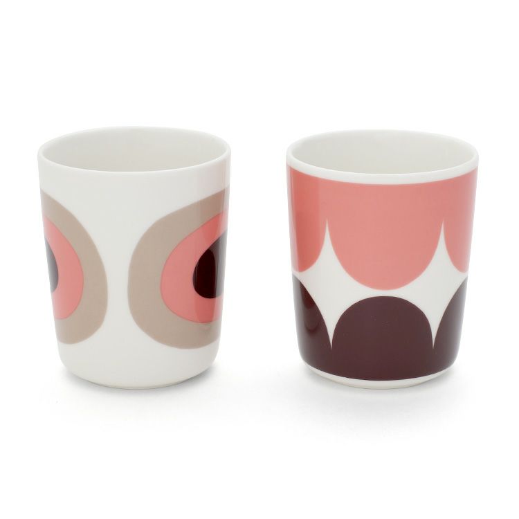 マリメッコ（marimekko） ハルカ＆メローニ/Harka & Melooni  マグカップ 250ml 2個セット ダークワイン/パウダー