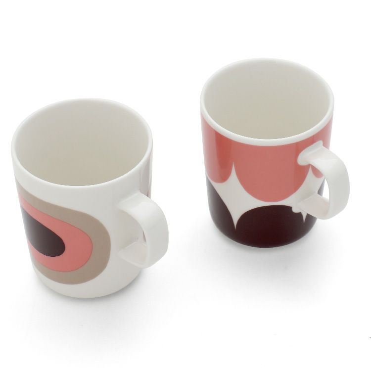 マリメッコ（marimekko） ハルカ＆メローニ/Harka & Melooni  マグカップ 250ml 2個セット ダークワイン/パウダー