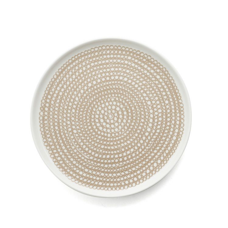 マリメッコ（marimekko） シイルトラプータルハ/SIIRTOLAPUUTARHA プレート 20cm クレイ/ホワイト