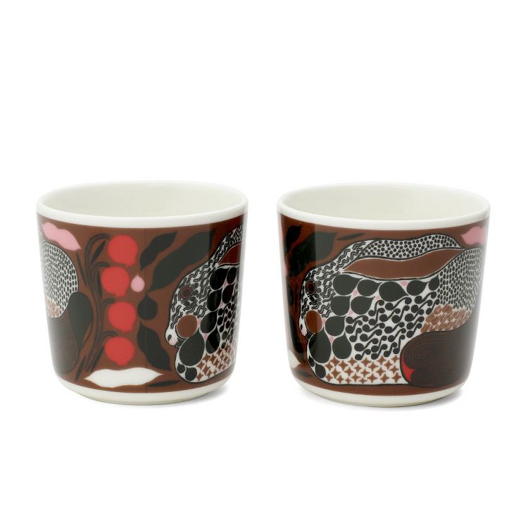 マリメッコ（marimekko） ルサッコ/Rusakko ラテマグ 200ml ブラウン/レッド