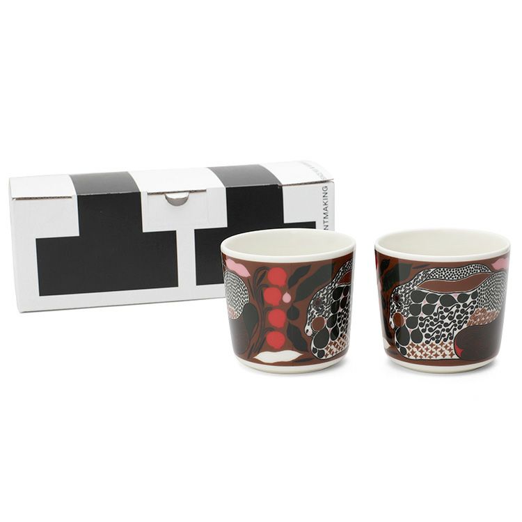 マリメッコ（marimekko） ルサッコ/Rusakko ラテマグ 200ml ブラウン/レッド