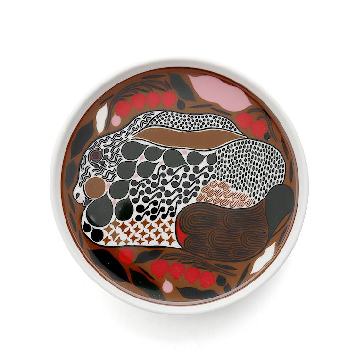 マリメッコ（marimekko） ルサッコ/Rusakko プレート 20cm ブラウン/レッド