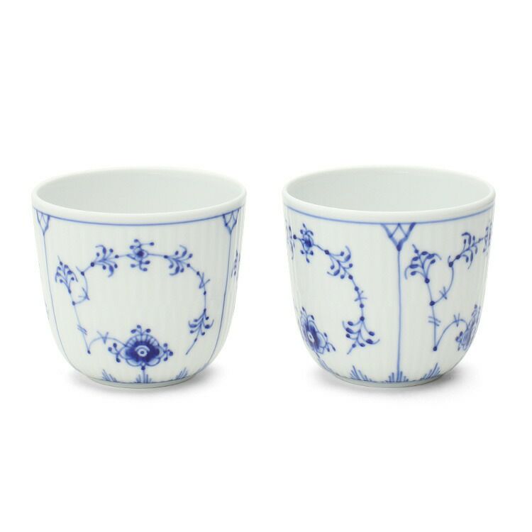 ロイヤルコペンハーゲン（Royal Copenhagen） ブルーフルーテッド プレイン/Blue Fluted Plain カップ ペア