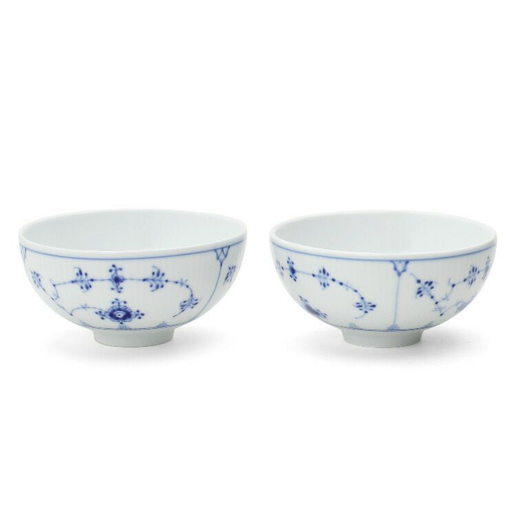 ロイヤルコペンハーゲン（Royal Copenhagen） ブルーフルーテッド プレイン/Blue Fluted Plain ライスボウル ペア