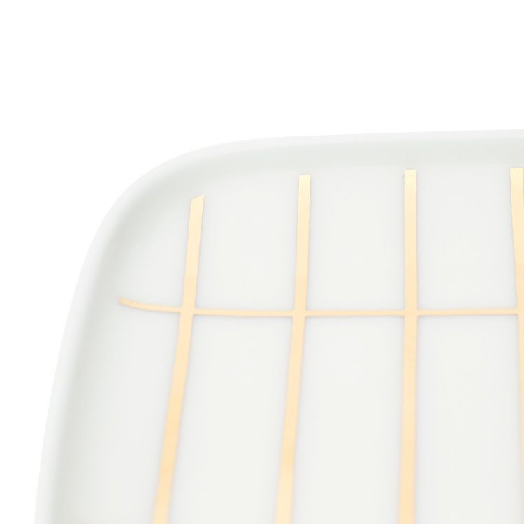 マリメッコ（marimekko） ティイリスキヴィ/TIILISKIVI プレート 10cm ホワイト/ゴールド