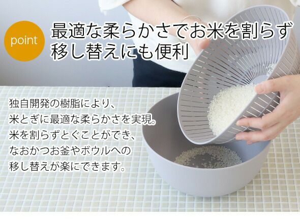 ライクイット（like-it） /米とぎにも使えるザルとボウル 浅型