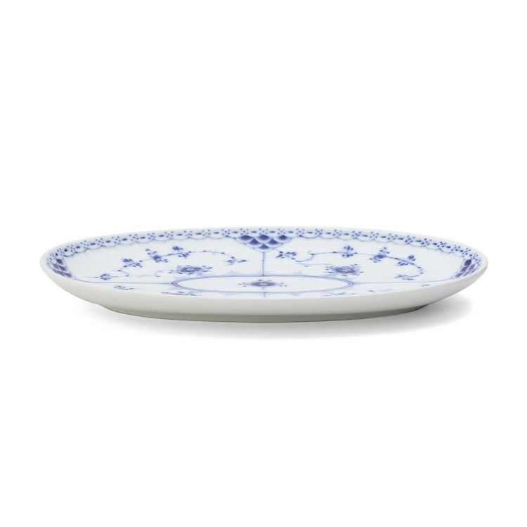 ロイヤルコペンハーゲン（Royal Copenhagen） ブルーフルーテッド ハーフレース/Blue Fluted Half Lace オーバルディッシュ 23.5×15cm