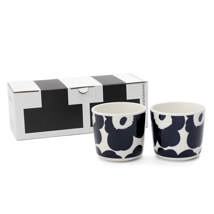 マリメッコ（marimekko） ウニッコ/UNIKKO ラテマグ 200ml ダークブルー/ホワイト