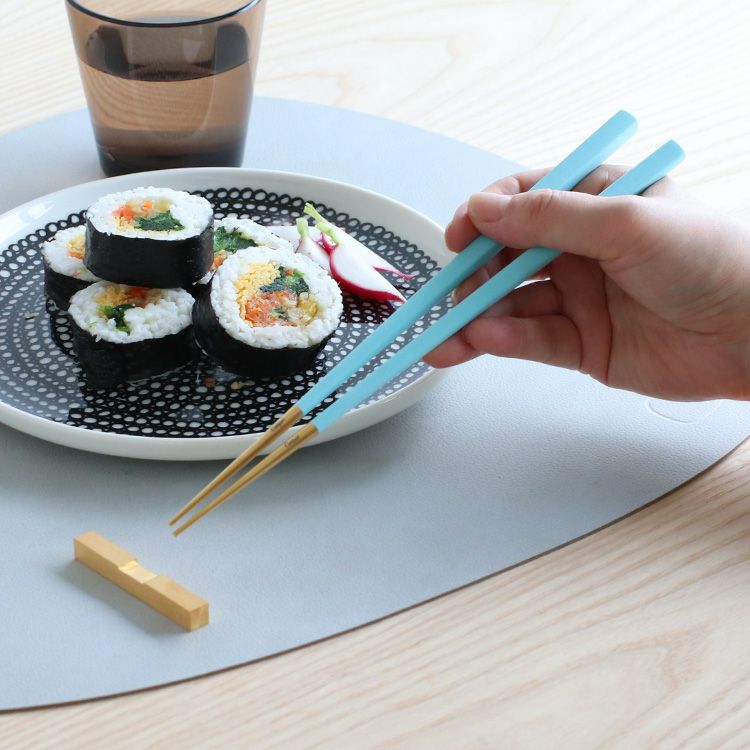 クチポール（Cutipol） クーベ/KUBE 箸 + 箸置きセット ターコイズマットゴールド