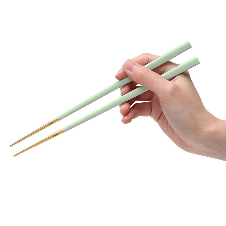 クチポール（Cutipol） クーベ/KUBE 箸 + 箸置きセット セラドンマットゴールド