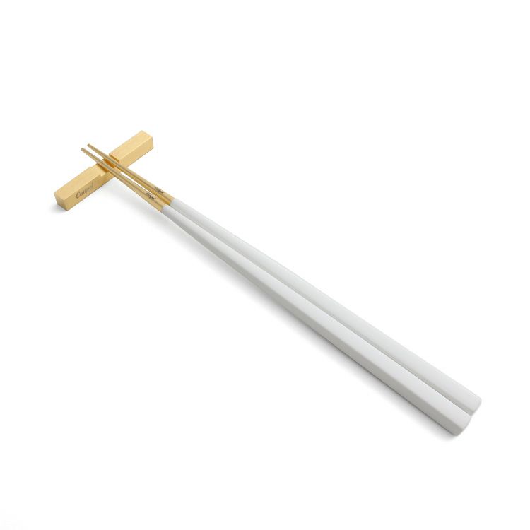 クチポール（Cutipol） クーベ/KUBE 箸 + 箸置きセット ホワイトマットゴールド