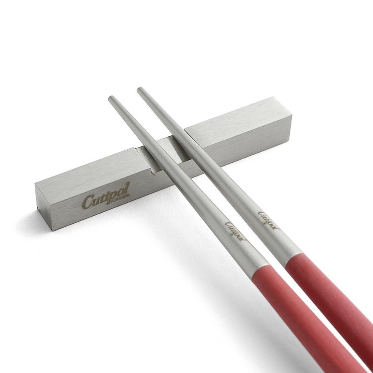 クチポール（Cutipol） クーベ/KUBE 箸 + 箸置きセット レッド