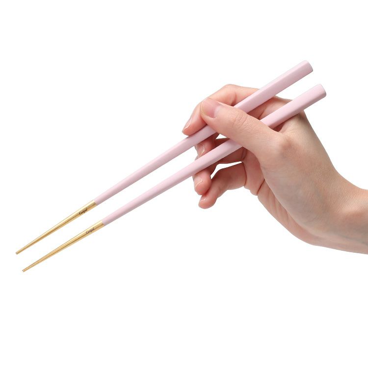 クチポール（Cutipol） クーベ/KUBE 箸 + 箸置きセット ピンクマットゴールド