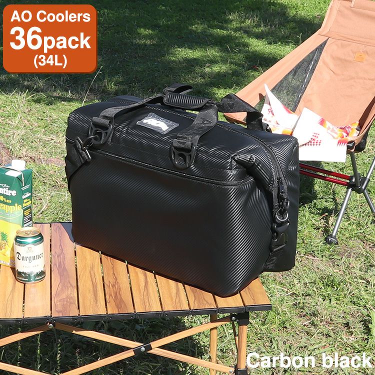 36パック　ブラック　エーオークーラーズ（AO　Coolers）　ソフトクーラー　カーボン/CARBON　ideale