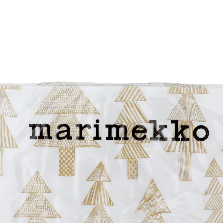 マリメッコ（marimekko） クーシコッサ/KUUSIKOSSA ペーパーナプキン ゴールド/ホワイト
