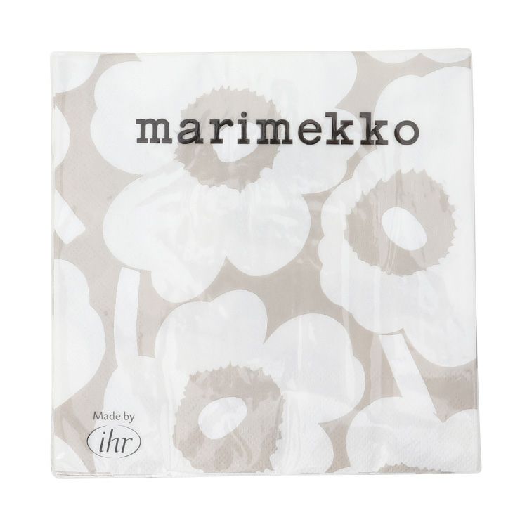 マリメッコ（marimekko） ウニッコ/UNIKKO ペーパーナプキン ライトグレー/オフホワイト