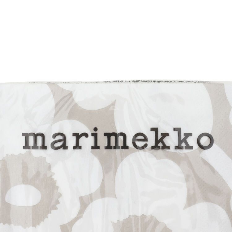 マリメッコ（marimekko） ウニッコ/UNIKKO ペーパーナプキン ライトグレー/オフホワイト