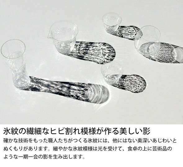 藍花×田島硝子 雪化粧 冷酒セット （片口1個、ぐい呑2個）