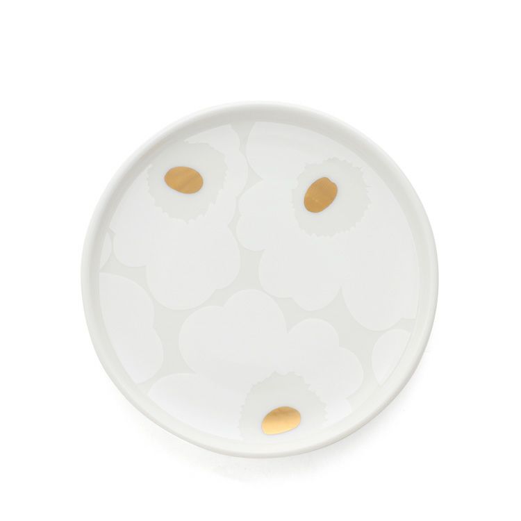 マリメッコ（marimekko） ウニッコ/Unikko プレート 13.5cm ゴールド/ホワイト