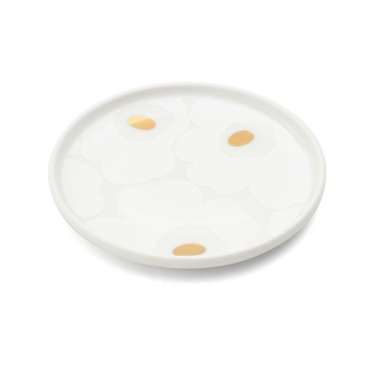 マリメッコ（marimekko） ウニッコ/Unikko プレート 13.5cm ゴールド/ホワイト