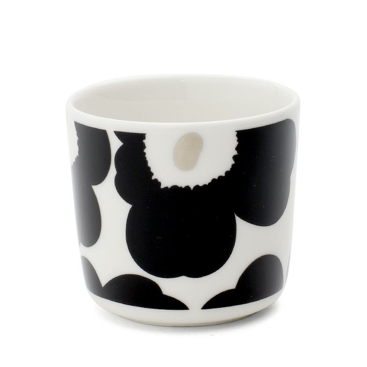 マリメッコ（marimekko） ウニッコ/Unikko ラテマグ 200ml ブラック/シルバー