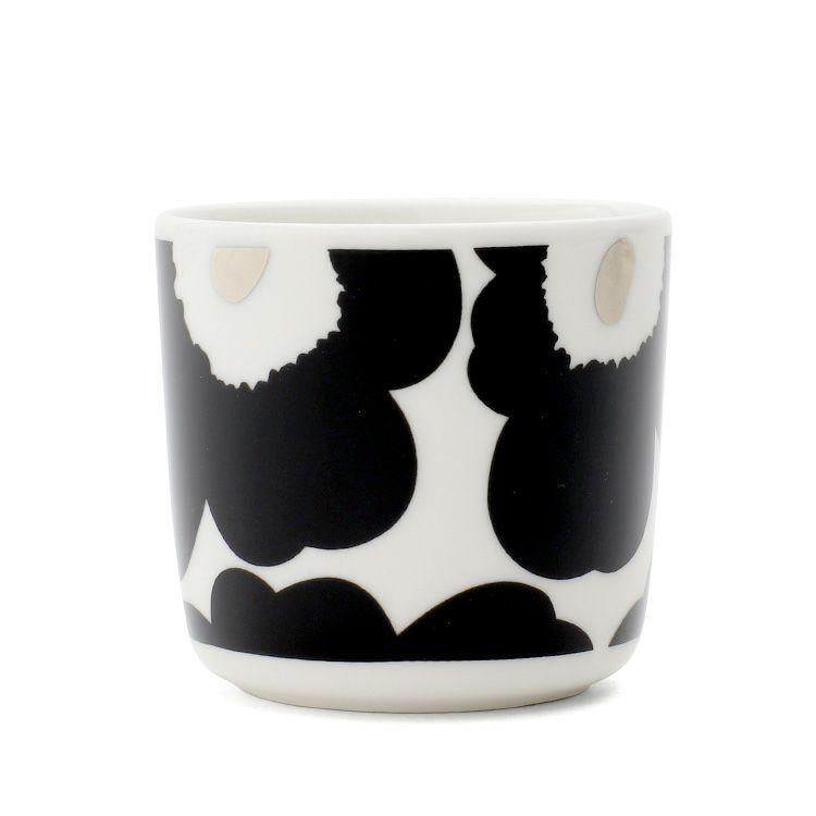 マリメッコ（marimekko） ウニッコ/Unikko ラテマグ 200ml ブラック/シルバー